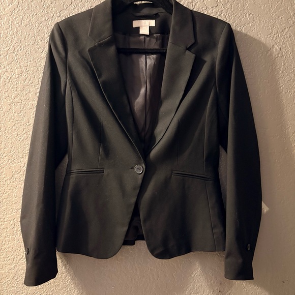 H&M Elegant Black Women's Lined Blazer Size Small - Picture 2 of 7